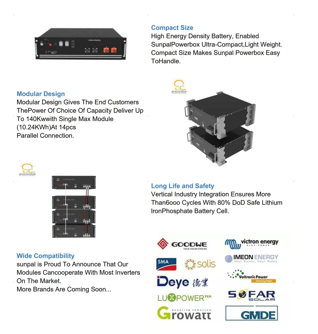 Rack Type Deep Cycle 48V 100ah-400ah Lithium Battery Rechargeable